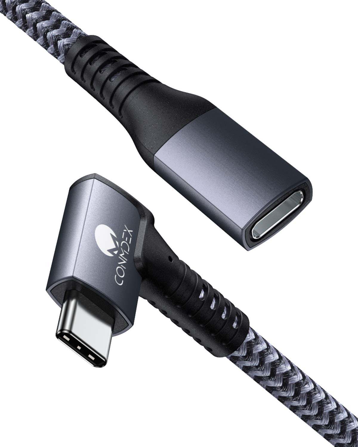 5FT Right Angle USB-C Extension Cord - Fast 10Gbps Transfer