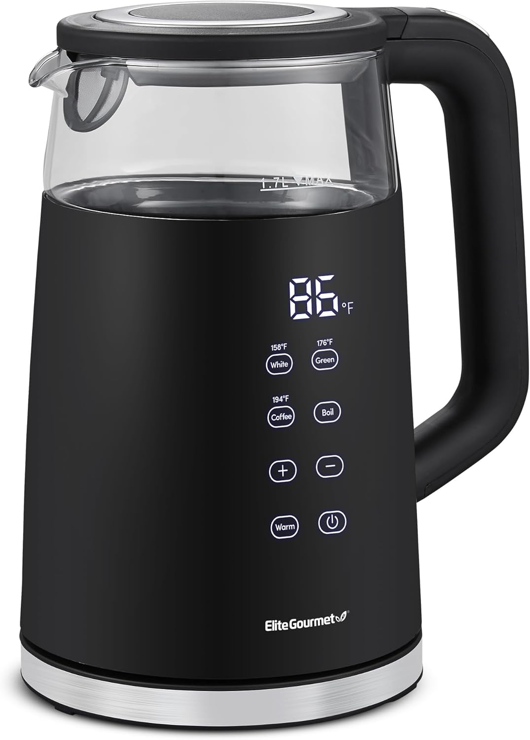 Elite Gourmet Electric Tea Kettle with Touchscreen Control