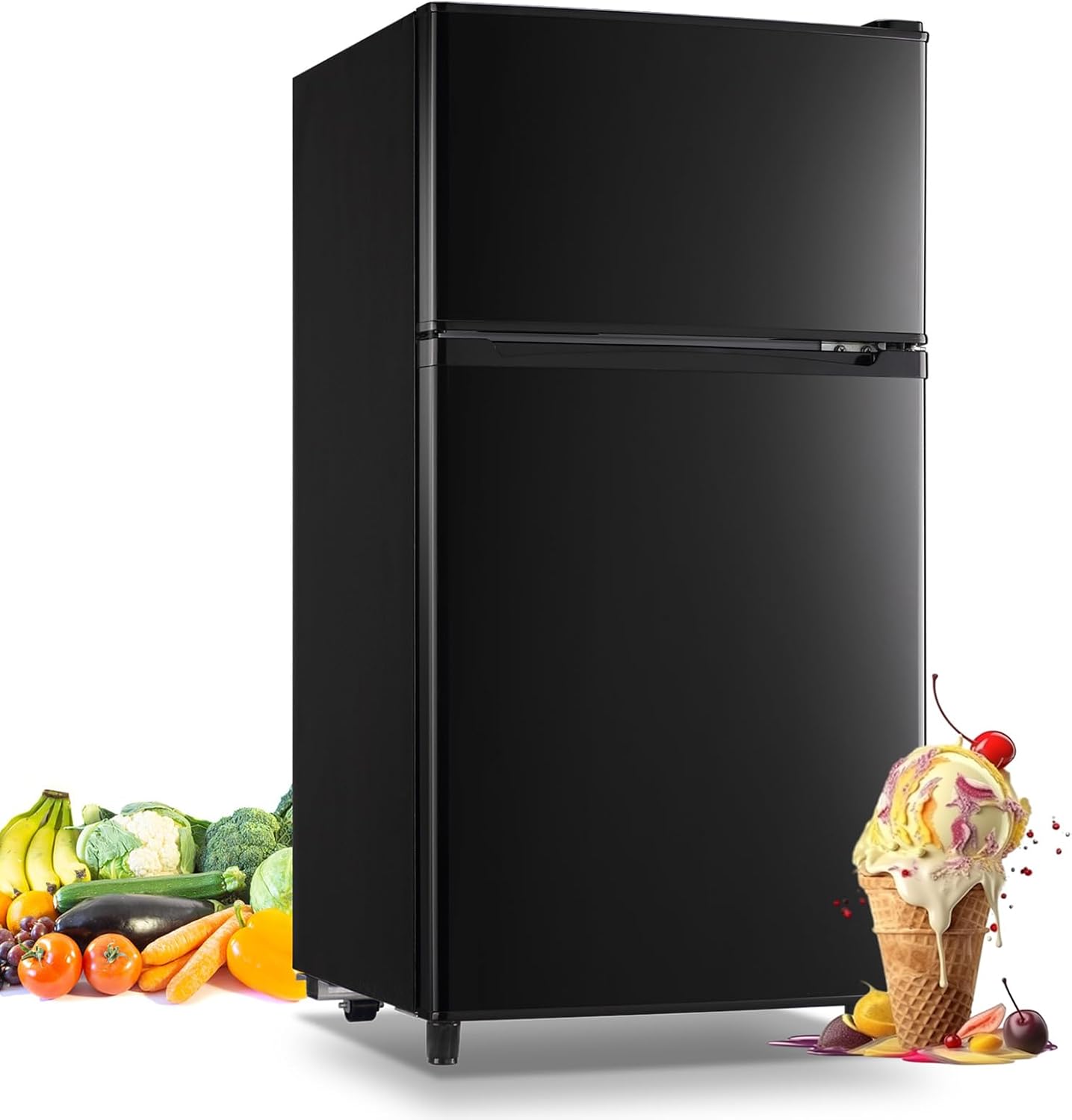 WANAI Compact Refrigerator with Freezer: Perfect for Small Spaces