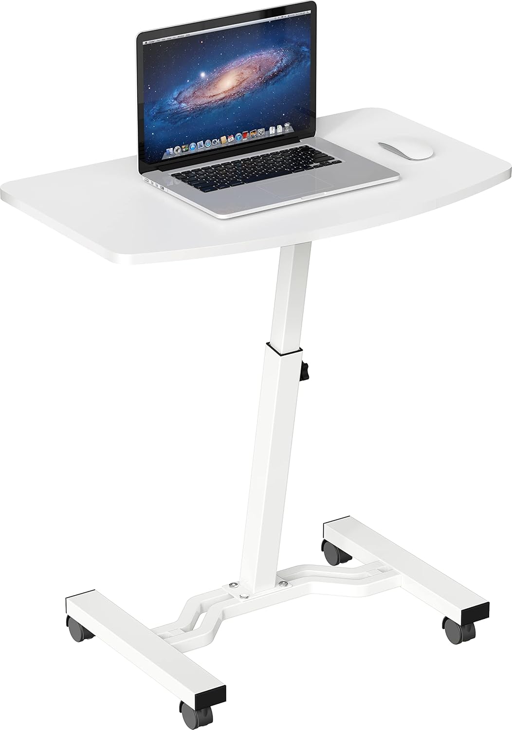 SHW Mobile Height Adjustable Laptop Rolling Cart for Ergonomic Use
