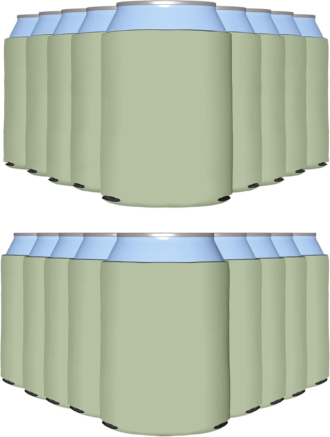 PartyPrints 200 Pack Sage Blank Can Cooler Sleeves for Events