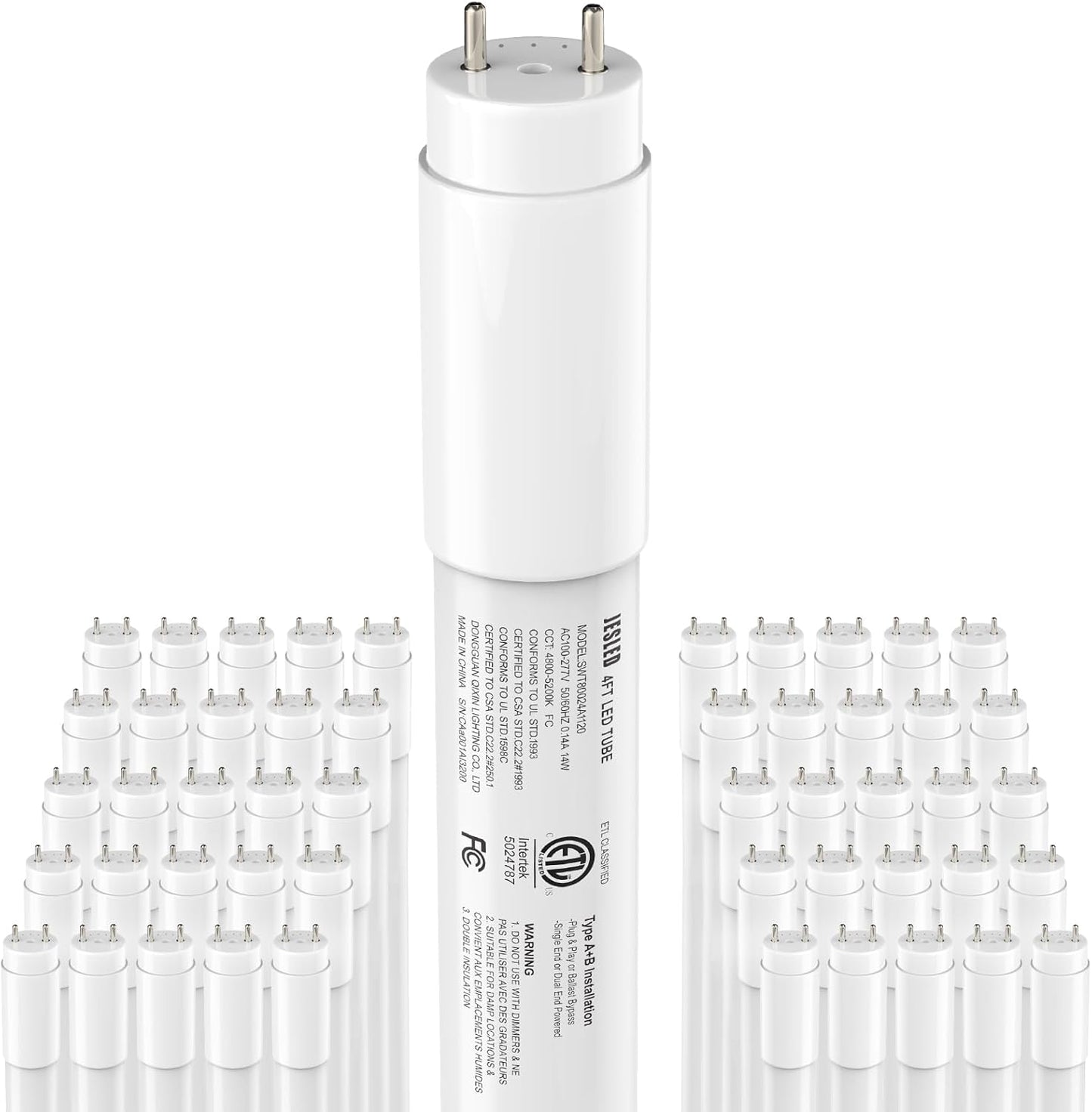 JESLED 50 Pack T8 LED Tube Lights 4FT for Bright Spaces