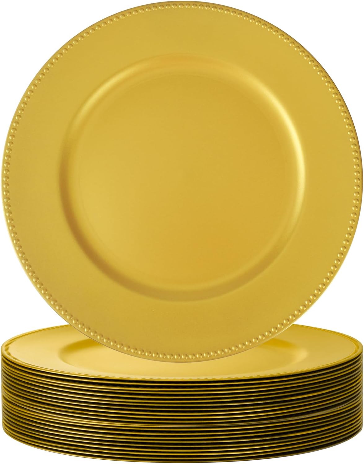 Elegant 20pcs Gold Beaded Charger Plates for Exquisite Dining