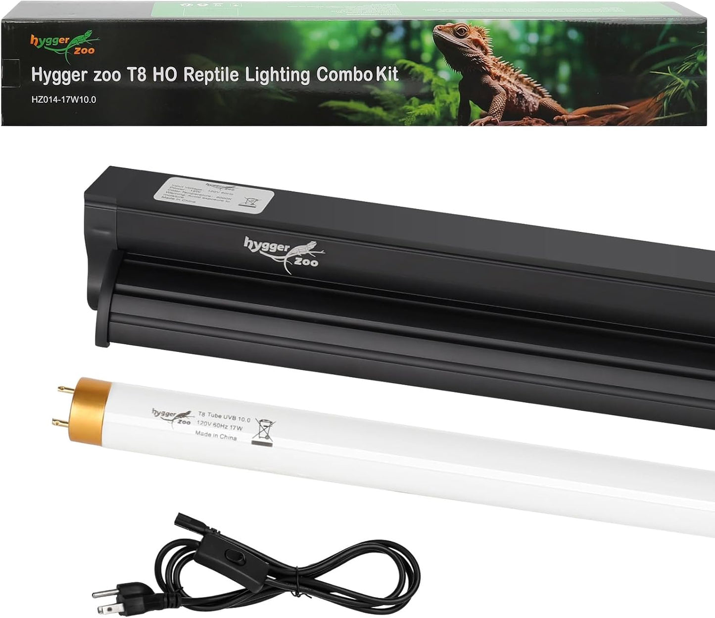 T8 10.0 UVB Reptile Light Fixture for Bearded Dragons and Turtles