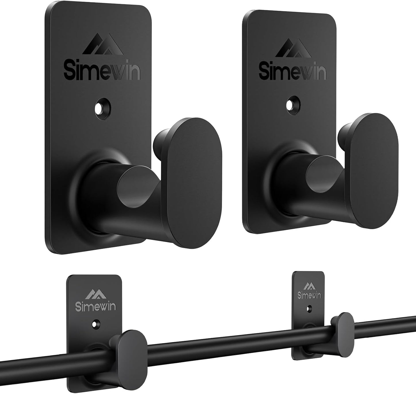 Renter-Friendly No Drill Curtain Rod Brackets by SIMEWIN