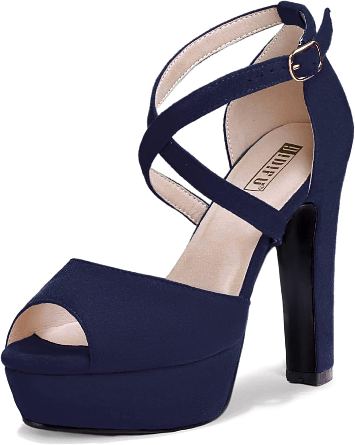 IDIFU Women's Platform Chunky High Heels Dress Sandals for Events