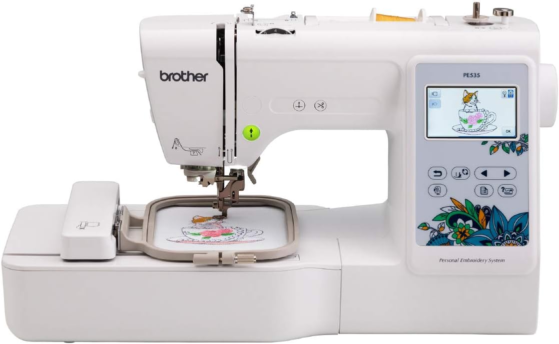 Brother PE535 Embroidery Machine: 80 Designs, 4x4 Hoop, User-Friendly Touchscreen