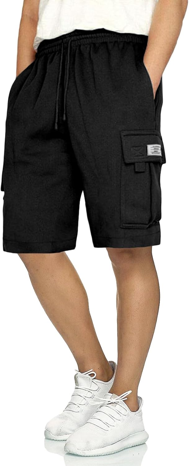JMIERR Mens Cargo Sweat Shorts for Gym and Casual Wear