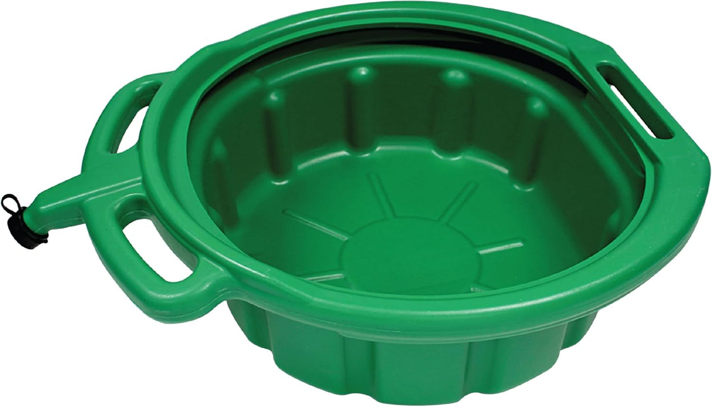 LUMAX Green 3.75 Gallon Plastic Oil Drain Pan for Easy Use