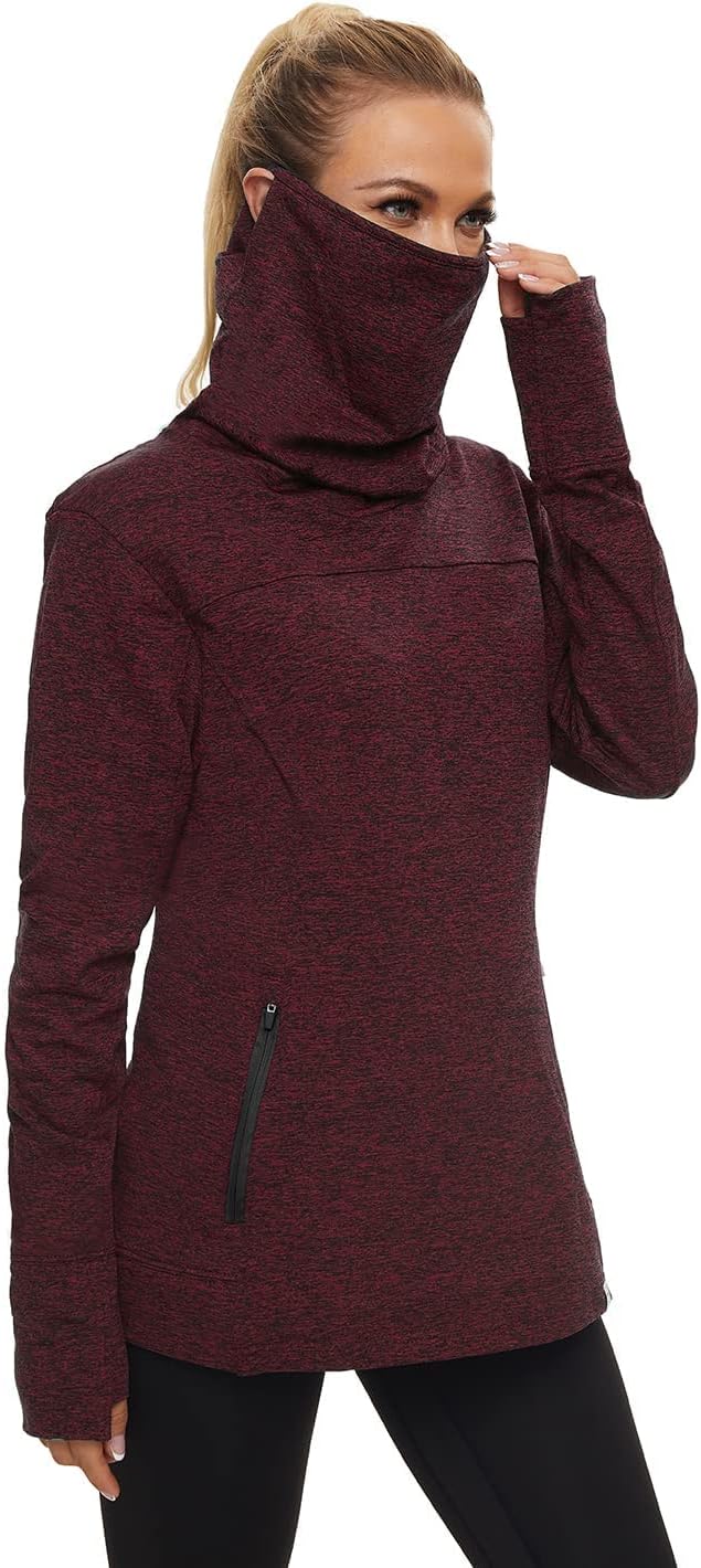 Soneven Women's Running Fleece Sweatshirt with Thumb Holes