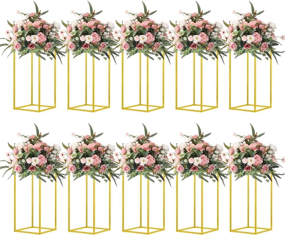 10 Pcs 15.75in Gold Wedding Flower Vase by MEISHAONV
