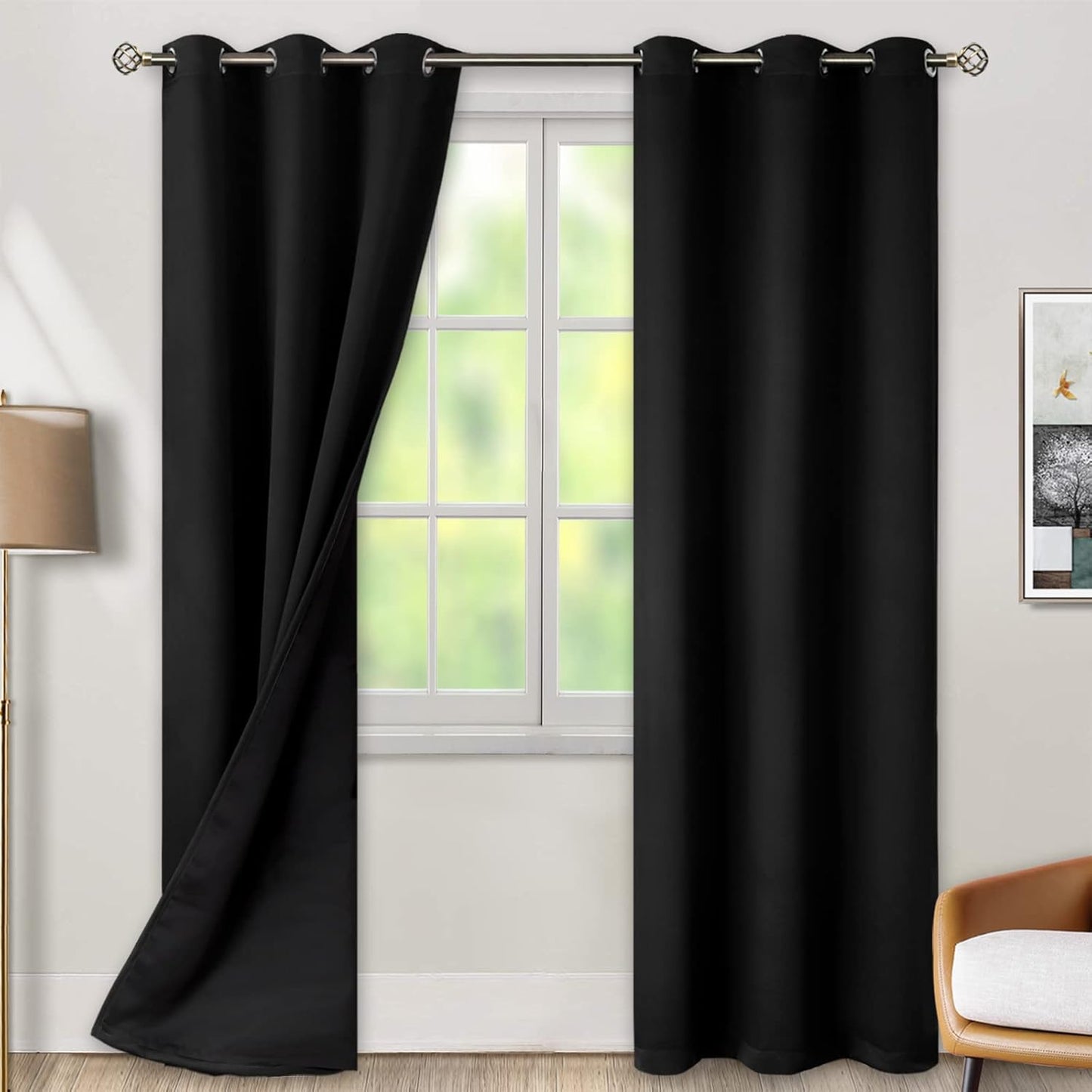 BGment Thermal Insulated Blackout Curtains for Total Darkness