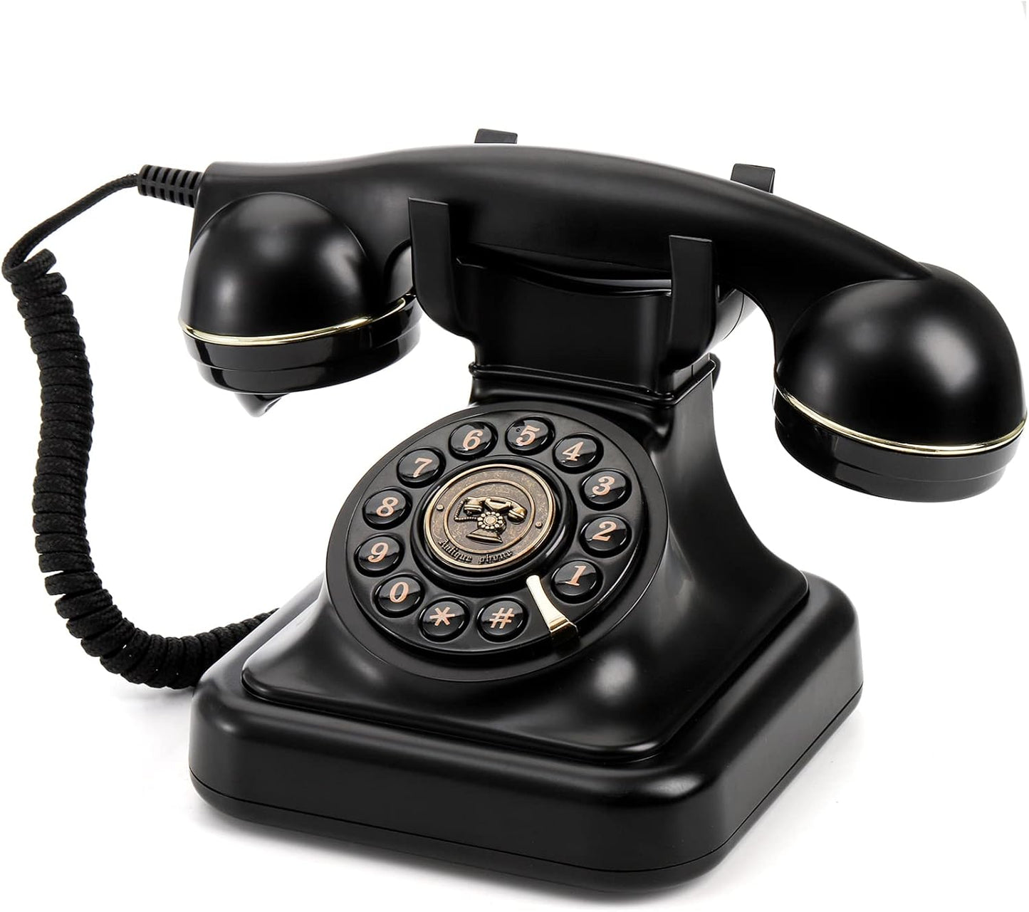 Peohud Retro Landline Telephone: Classic Corded Desk Phone