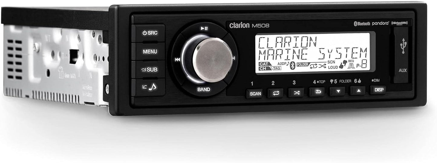 Clarion M508 Single DIN Digital Media Receiver with Bluetooth