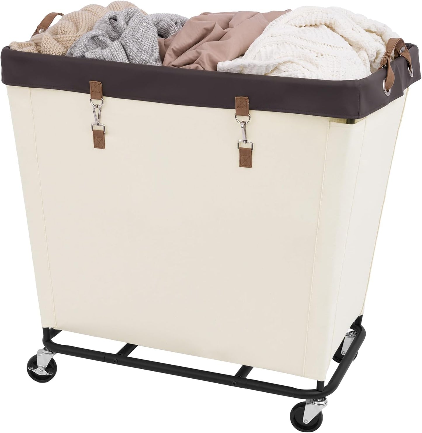Extra Large Rolling Laundry Basket with Wheels for Easy Transport