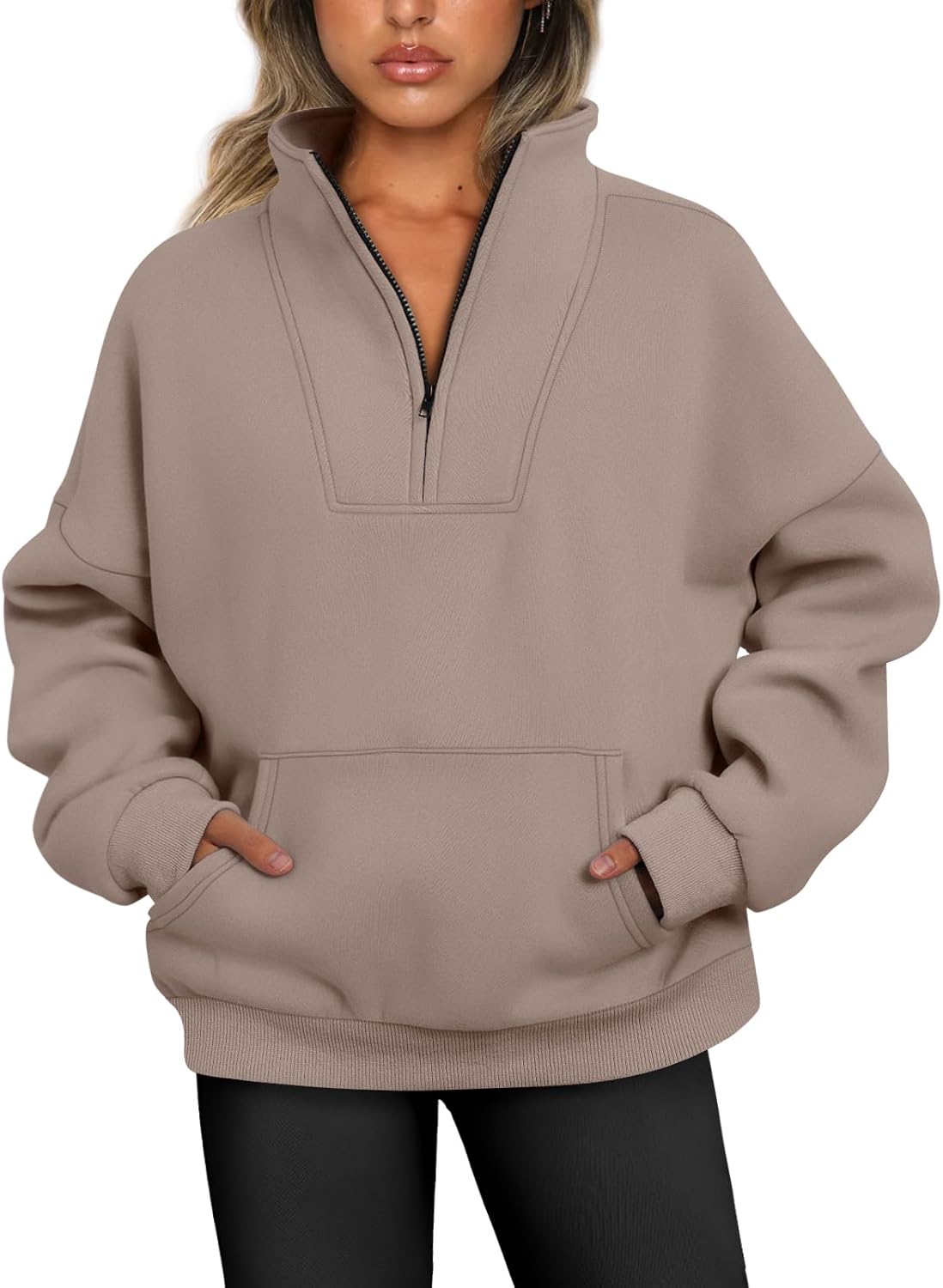 Cozy Oversized Zip Hoodie by Trendy Queen