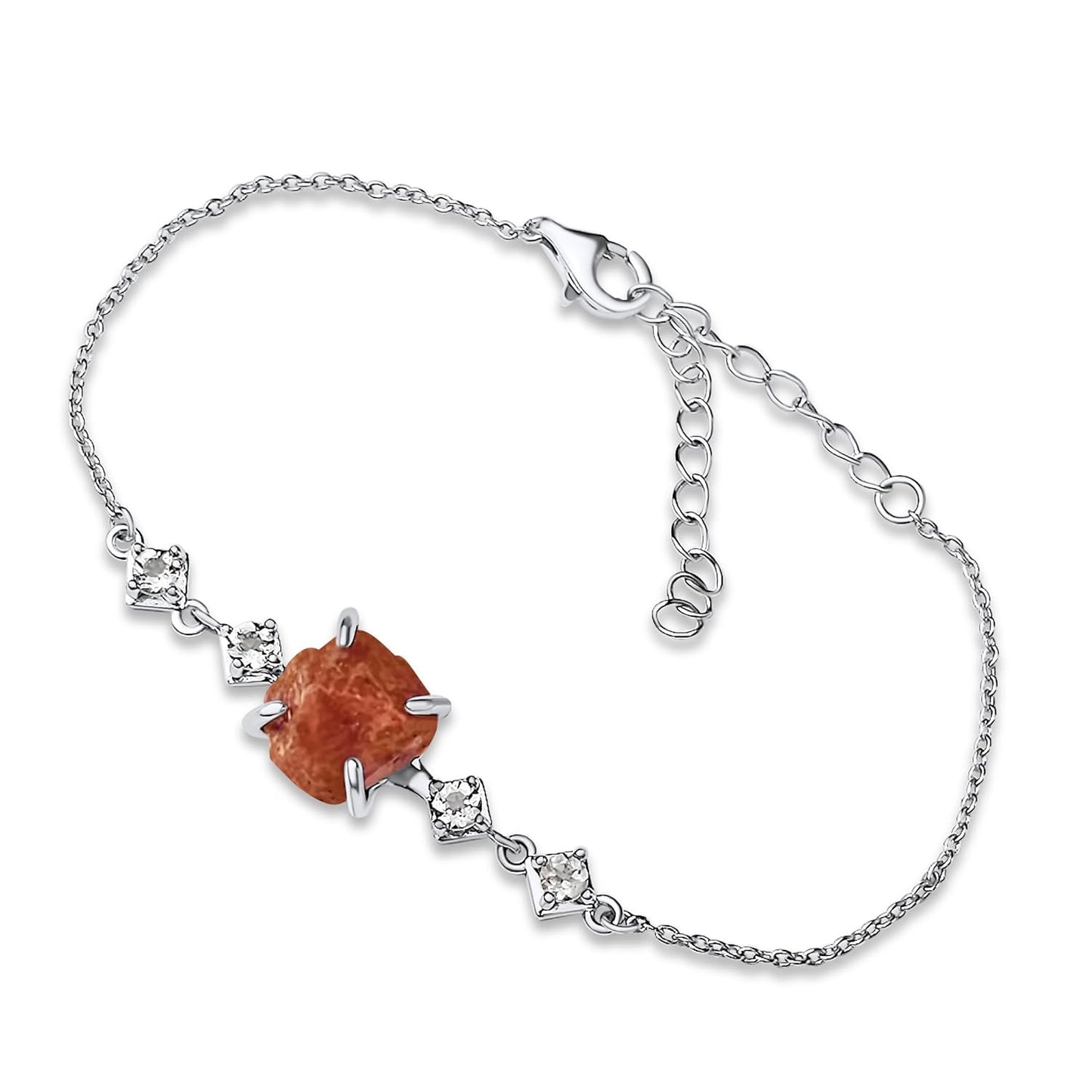 Raw Ruby Chain Bracelet for July Birthstone Gift for Her