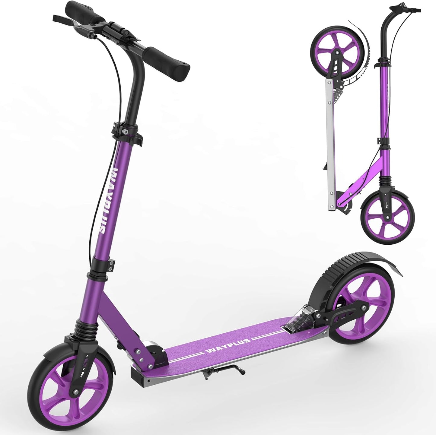 Kick Scooter for Ages 6+ with 8IN Big Wheels and Adjustable Height