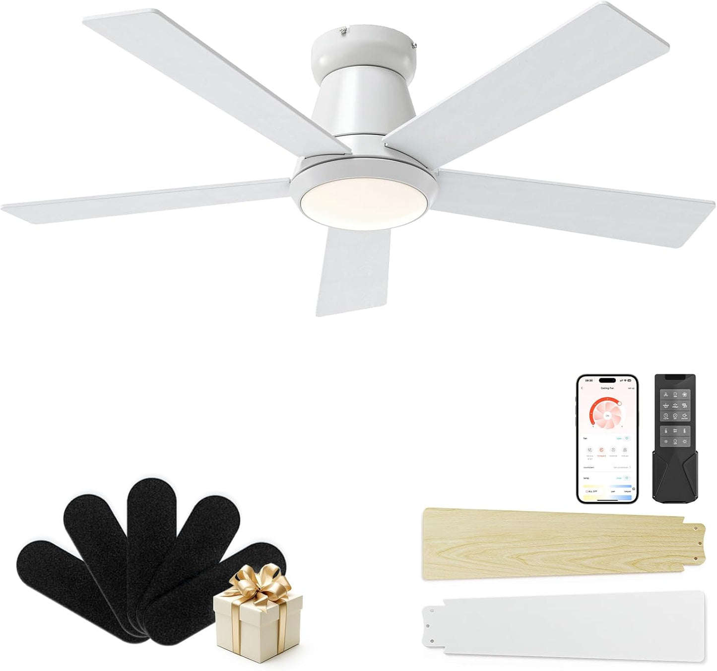 CubiCubi 42 in Ceiling Fan with Lights and Remote Control