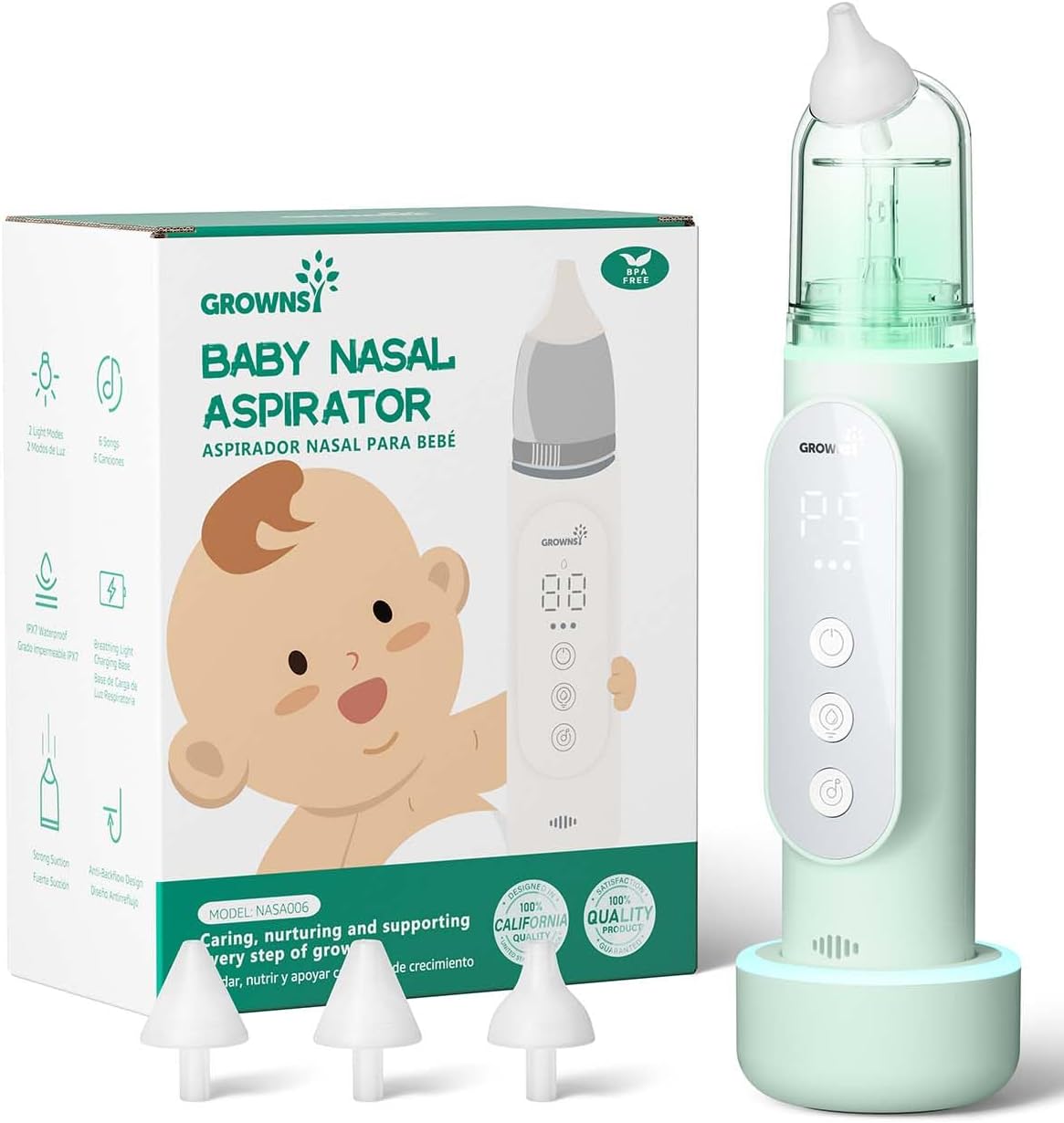 GROWNSY Nasal Aspirator for Baby with 5 Suction Levels