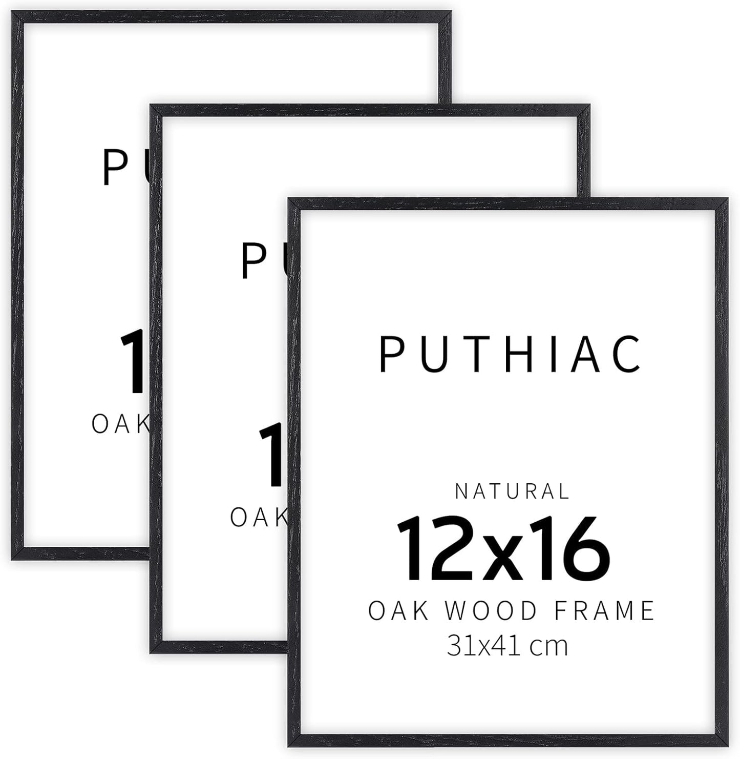 12x16 Black Oak Wood Picture Frame for Minimalist Decor