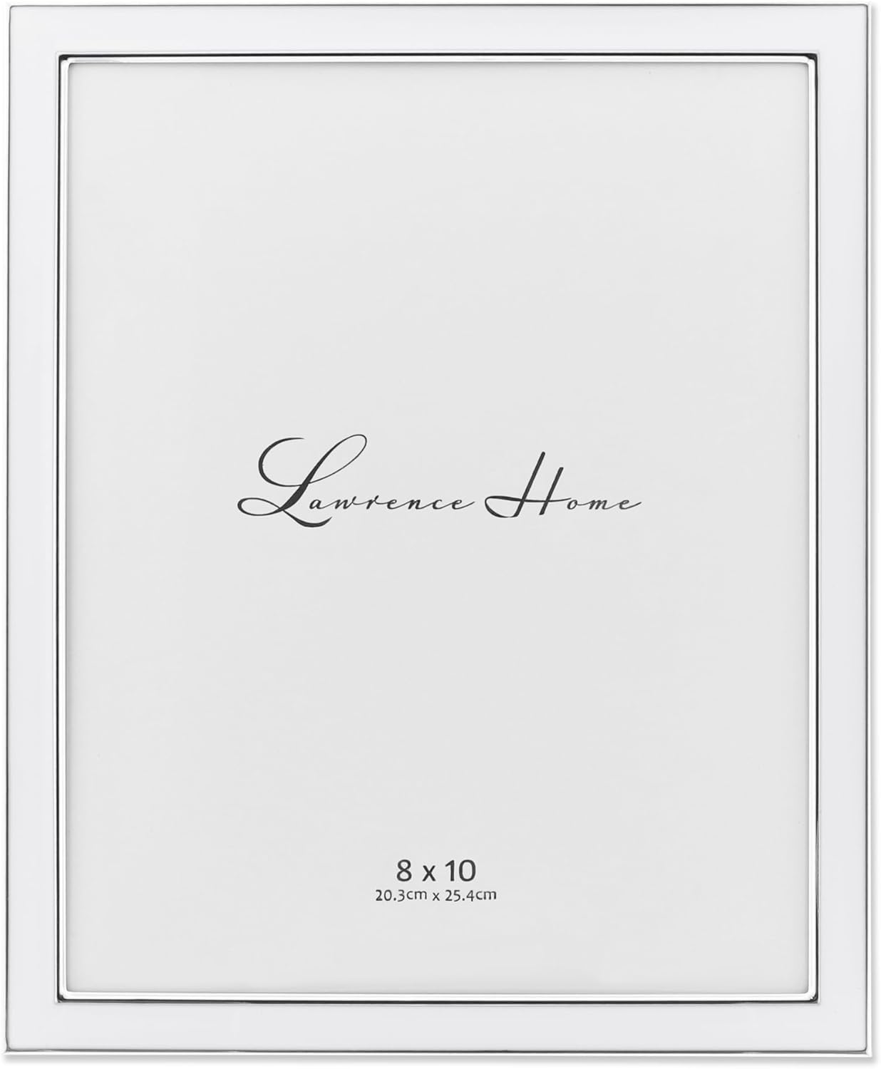 Lawrence Frames Silver Plated Metal White Enamel Picture Frame