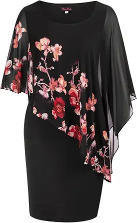 Hanna Nikole Women's Sleeveless Cape Dress for Every Occasion