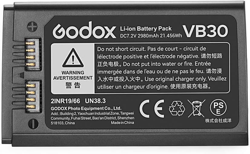 GODOX VB30 Battery 7.2V/2980mAh for V1 and V860III Speedlites