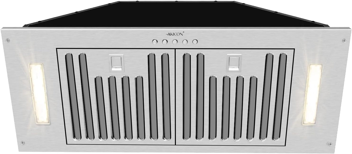 Akicon 30 Inch Range Hood Insert with Powerful Suction and LED Lights