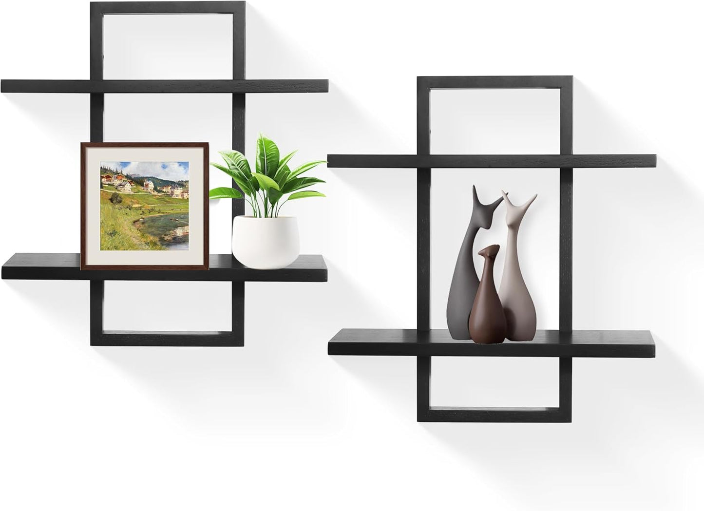 Floating Shelves for Wall - Modern Decorative Plant Display