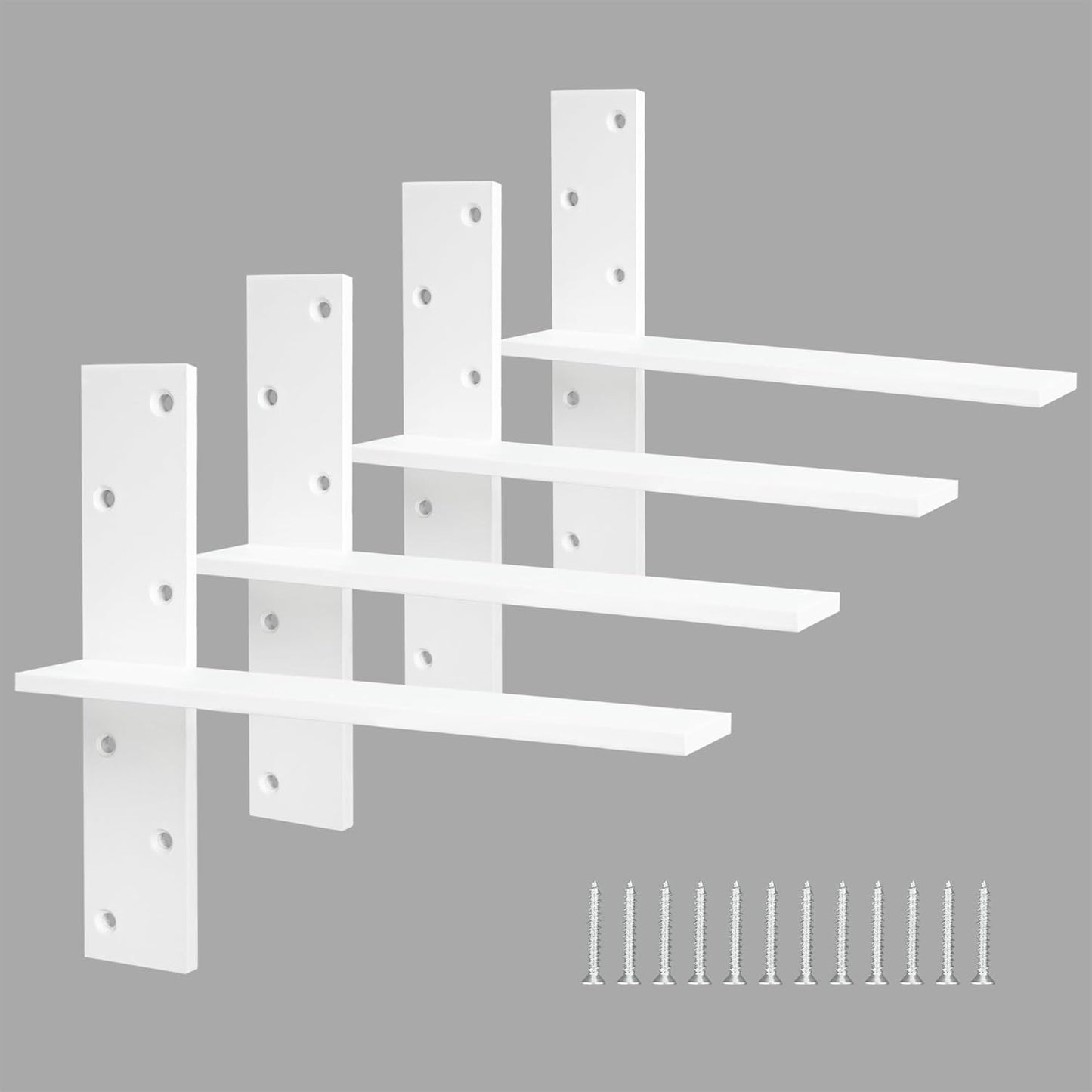 Heavy Duty Floating Shelf Brackets for Sturdy Support 4 Pack