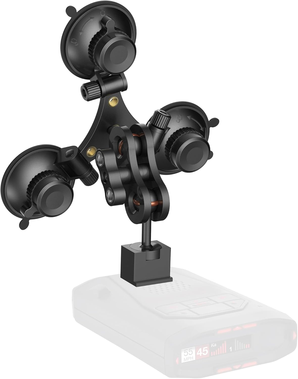 Radar Detector Mount with Triangular Suction Cup for Stability