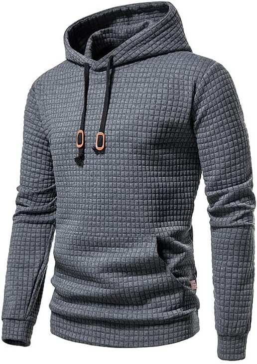 Waffle Knit Hoodie - Stylish Men's Pullover