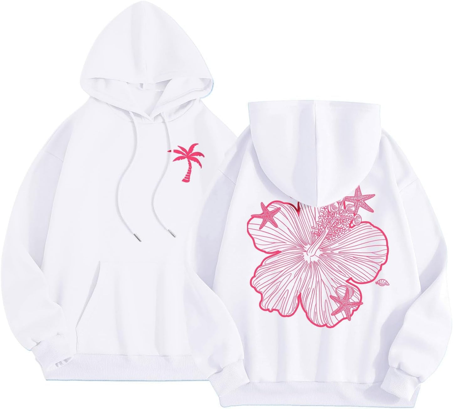 Palm Tree Graphic Hoodie - Cozy Oversized Style