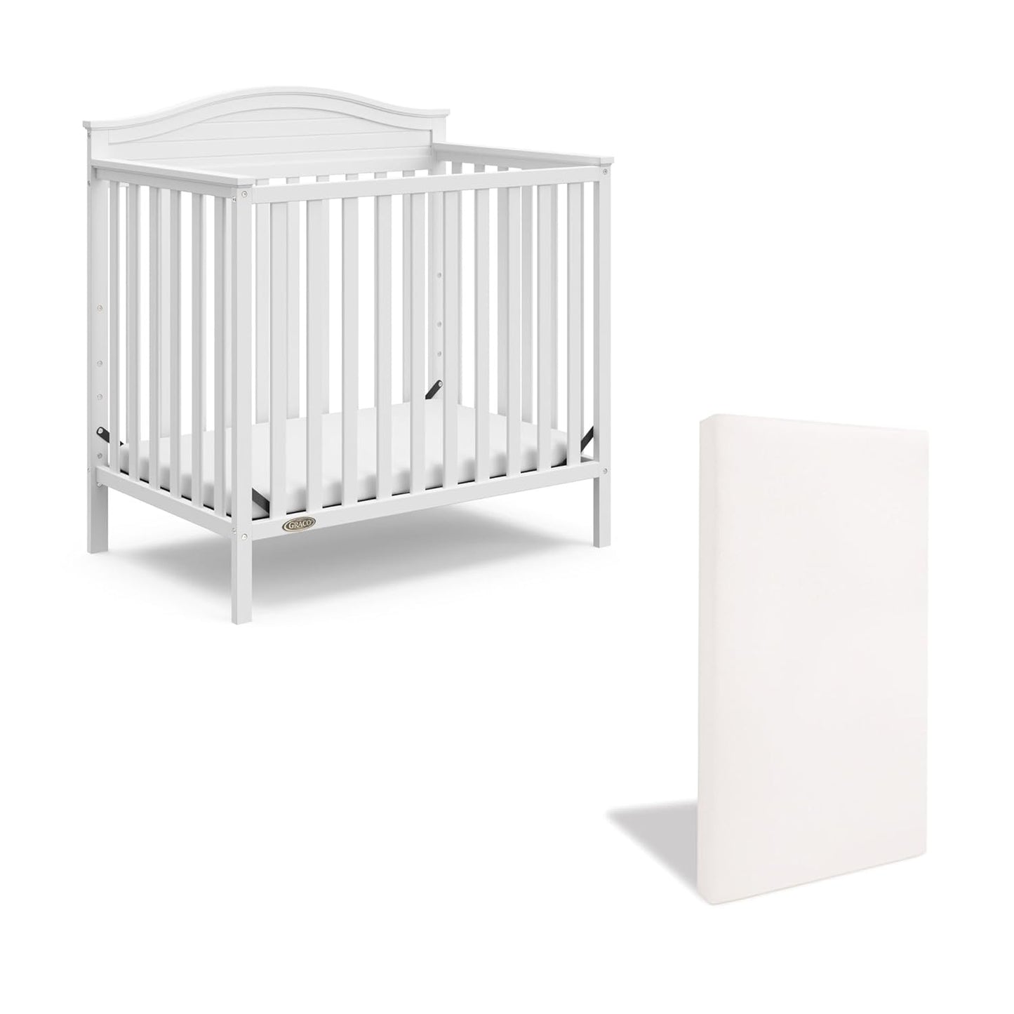 Graco Stella 4-in-1 Convertible Mini Crib for Small Spaces