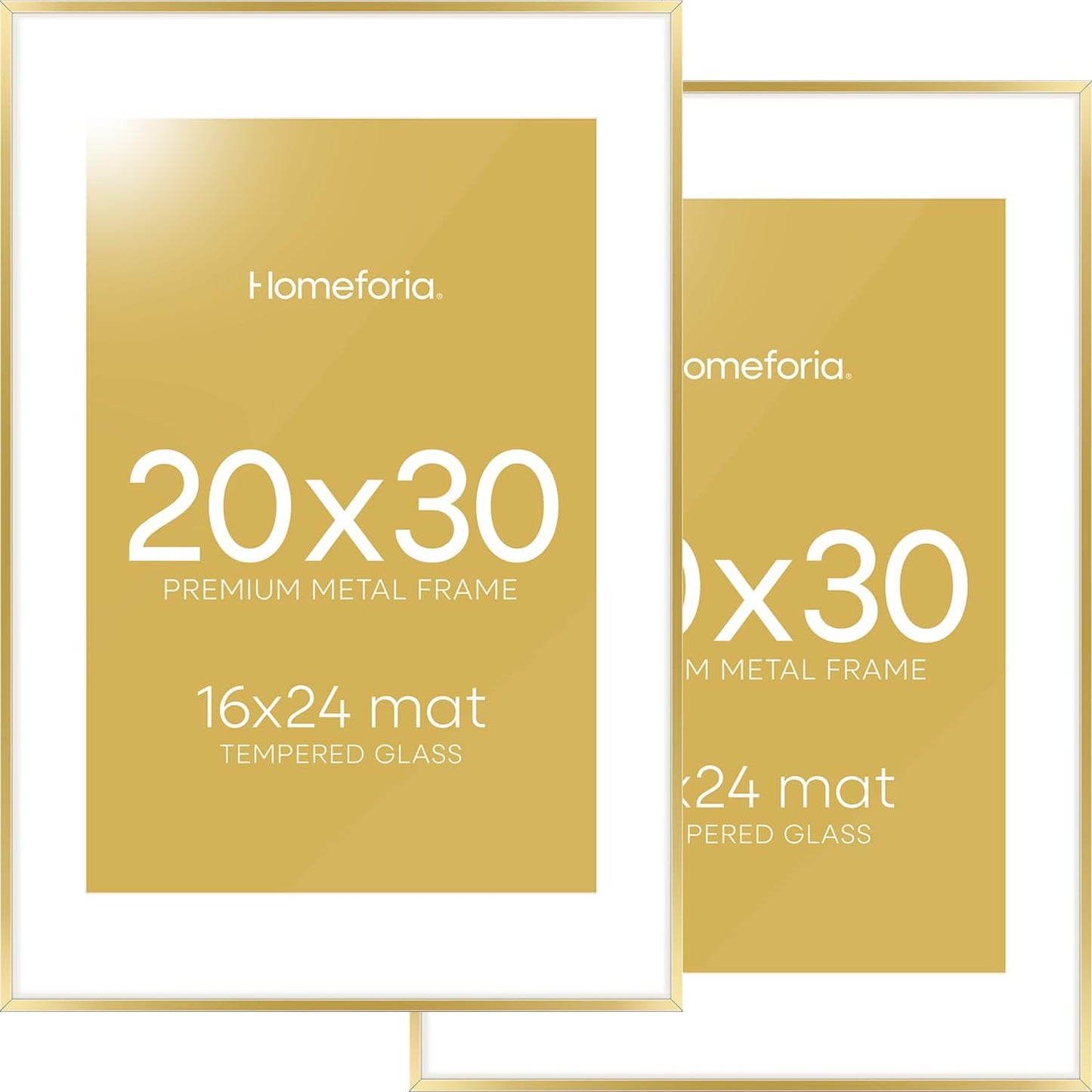 20x30 Gold Picture Frame Set of 2 with Mat for Stunning Displays