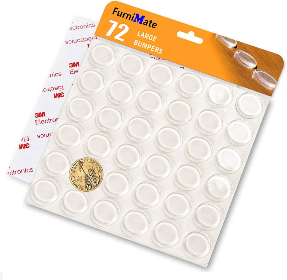 FURNIMATE Glass Table Top Anti Slip Pads 72PCS - Non-Slip Rubber Feet