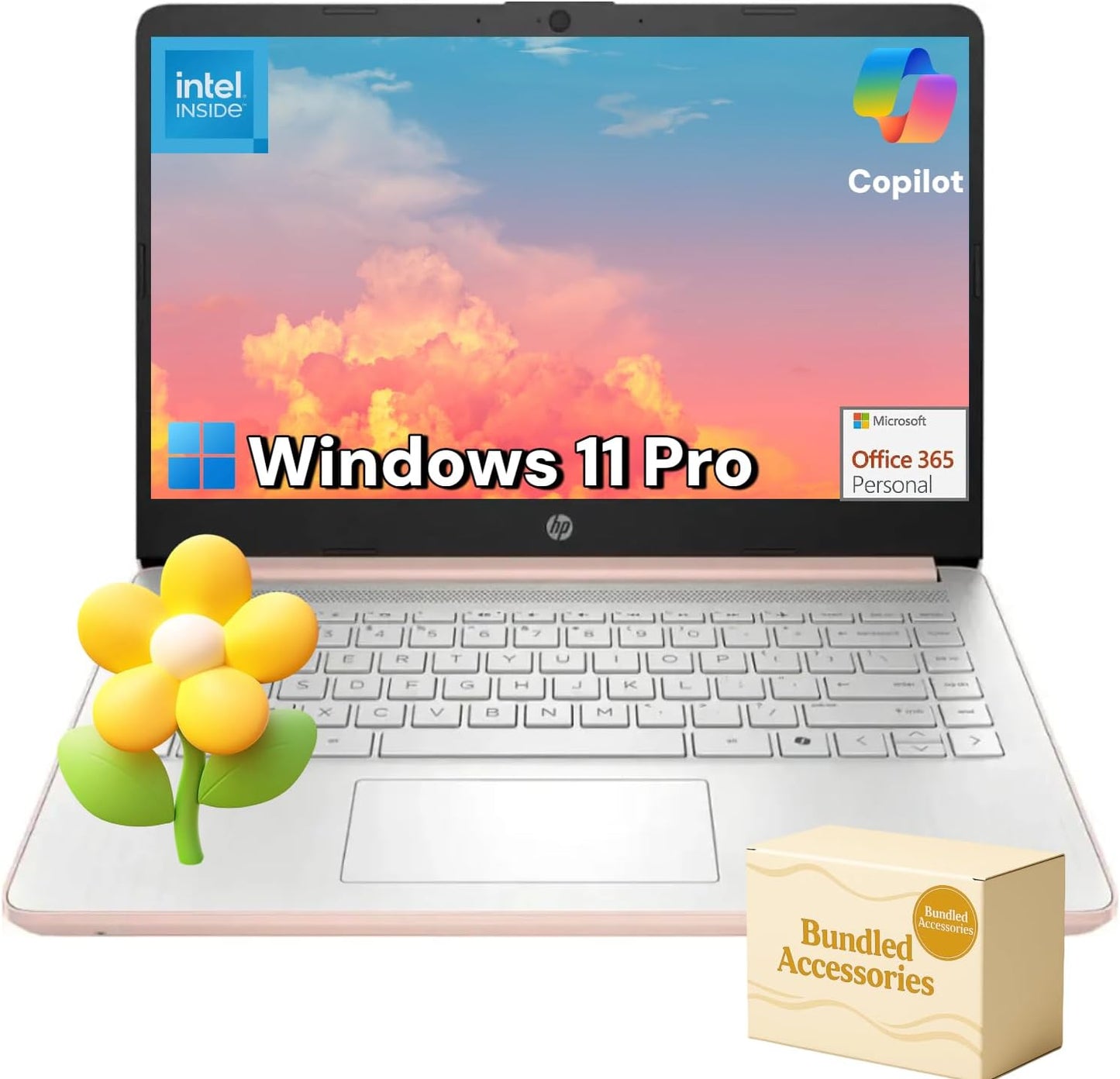 HP 2025 14 inch Student Laptop with Intel Quad-Core Performance
