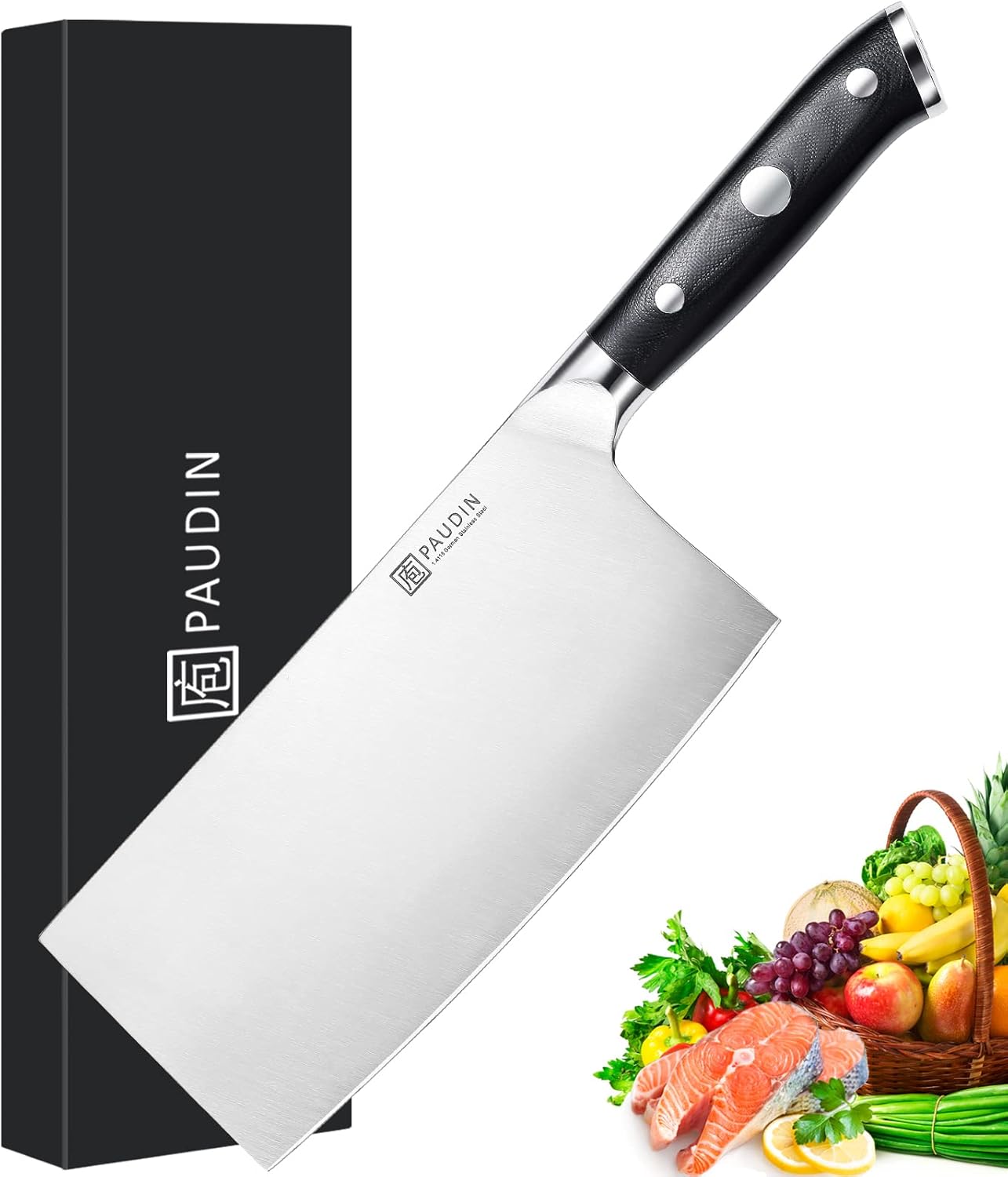 PAUDIN Cleaver Knife 7 inch Heavy Duty Chef Knife for Kitchen