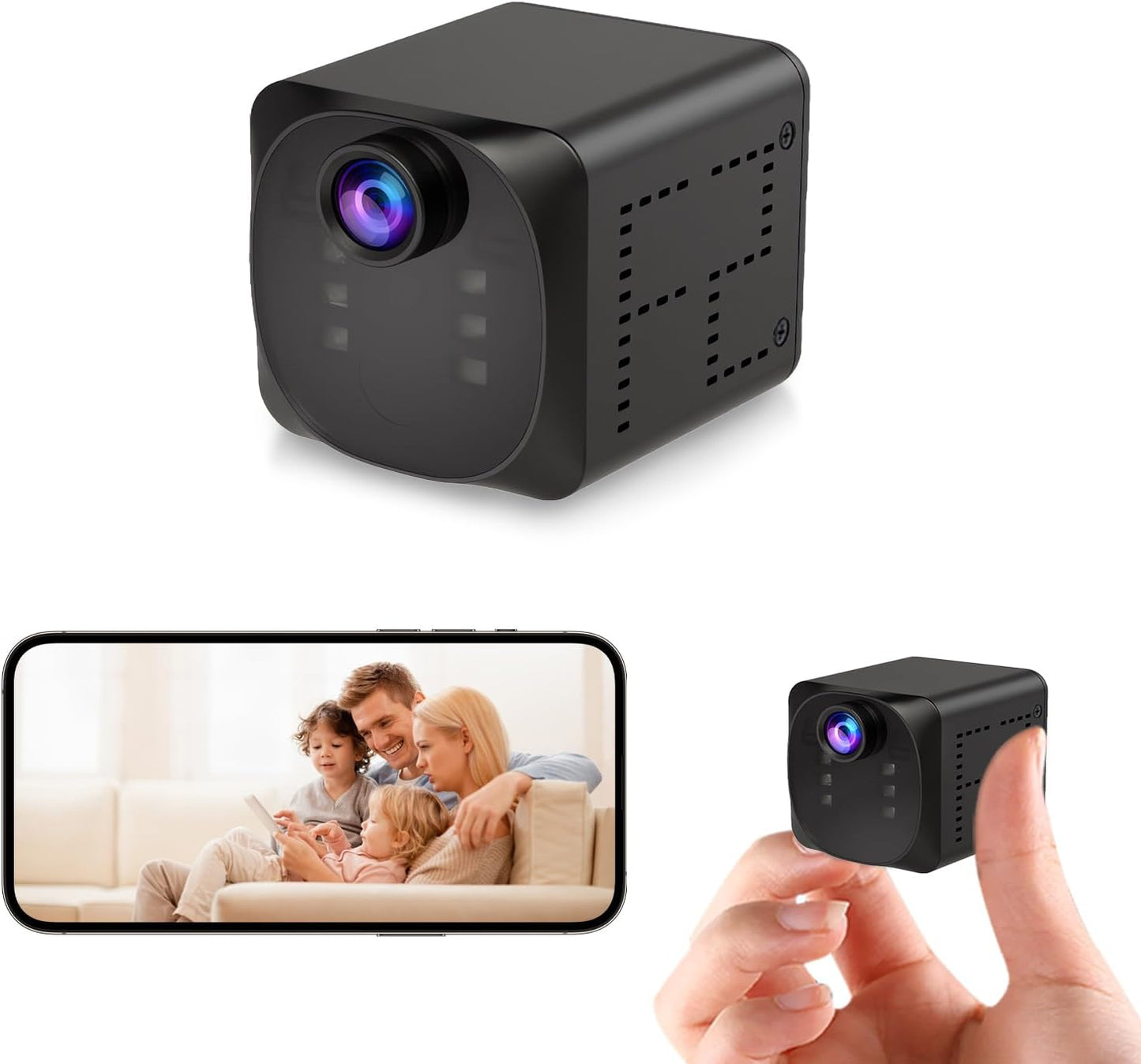 Ultra Small 4K WiFi Security Cam - Motion Detection, Night Vision, Ideal for Pet & Baby