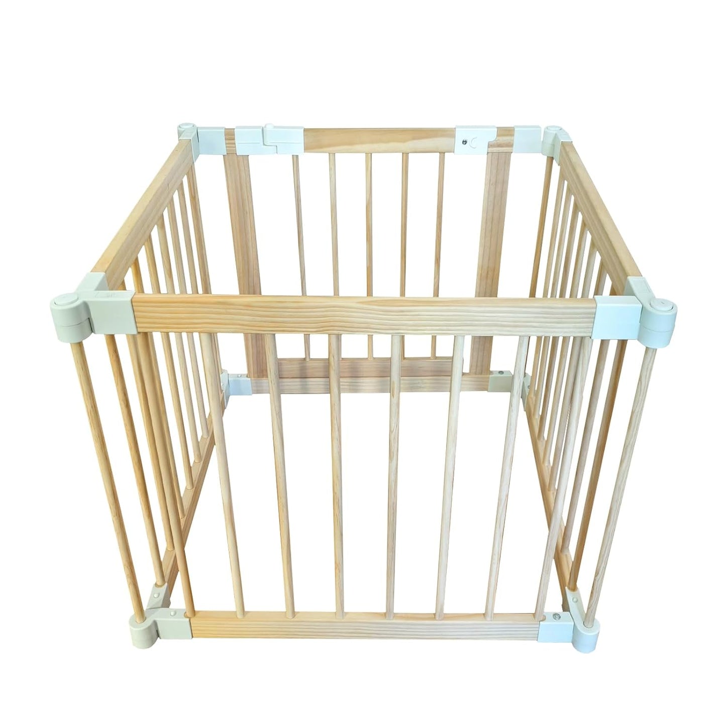 Baby Playpen - Adjustable Multi-Shape Wooden Play Yard for Infants