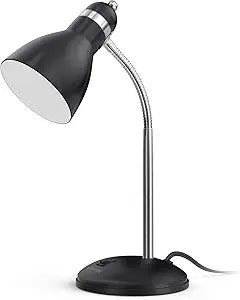LEPOWER Metal Desk Lamp with Adjustable Goose Neck for Study