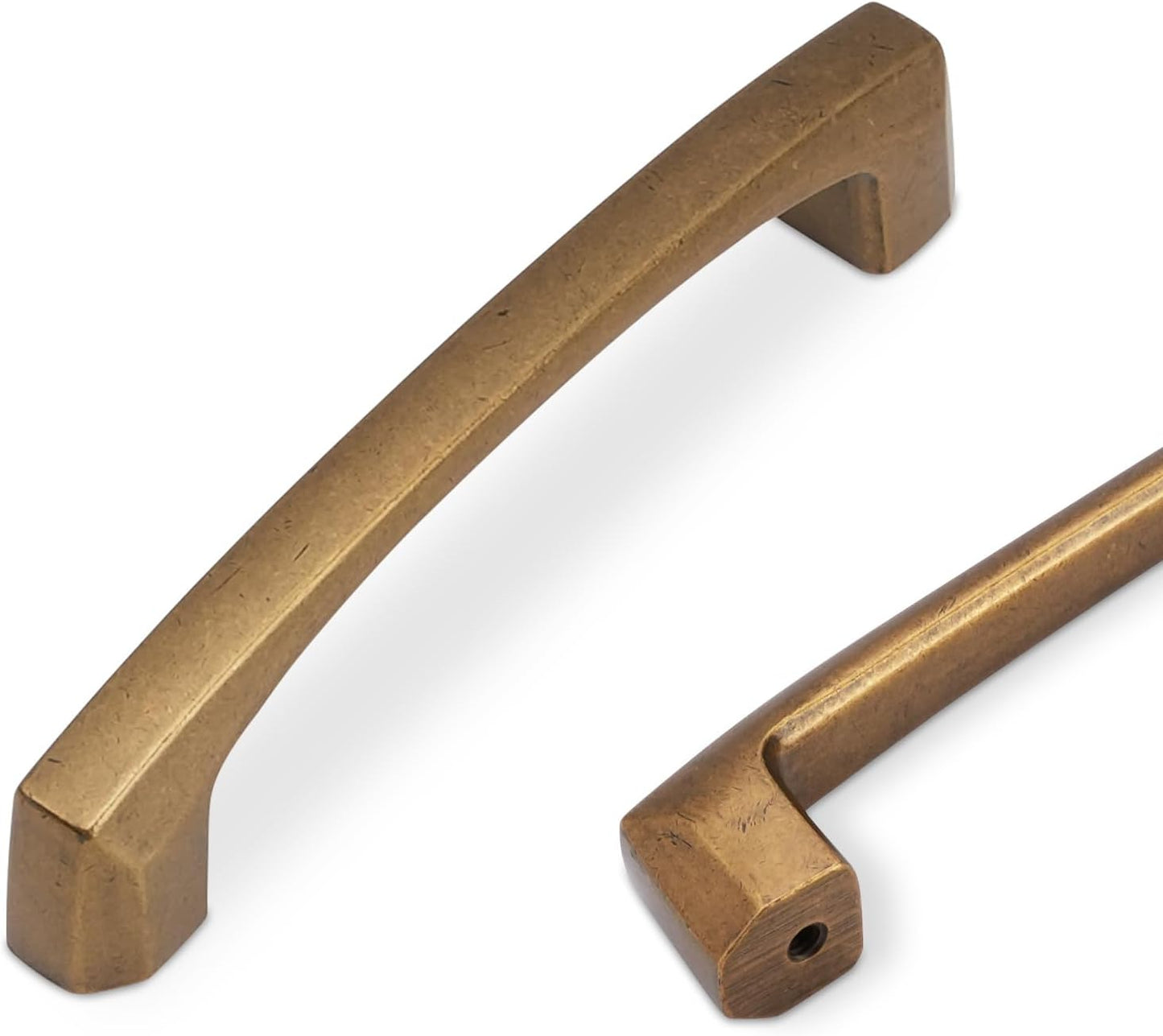 Antique Brass Kitchen Cabinet Handles - Vintage Drawer Pulls