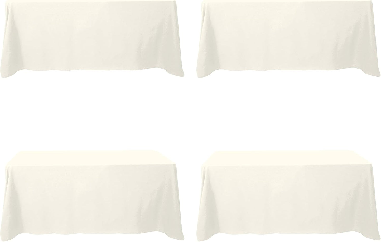 Premium 4 Pack Ivory Tablecloths for 6 Foot Rectangle Tables