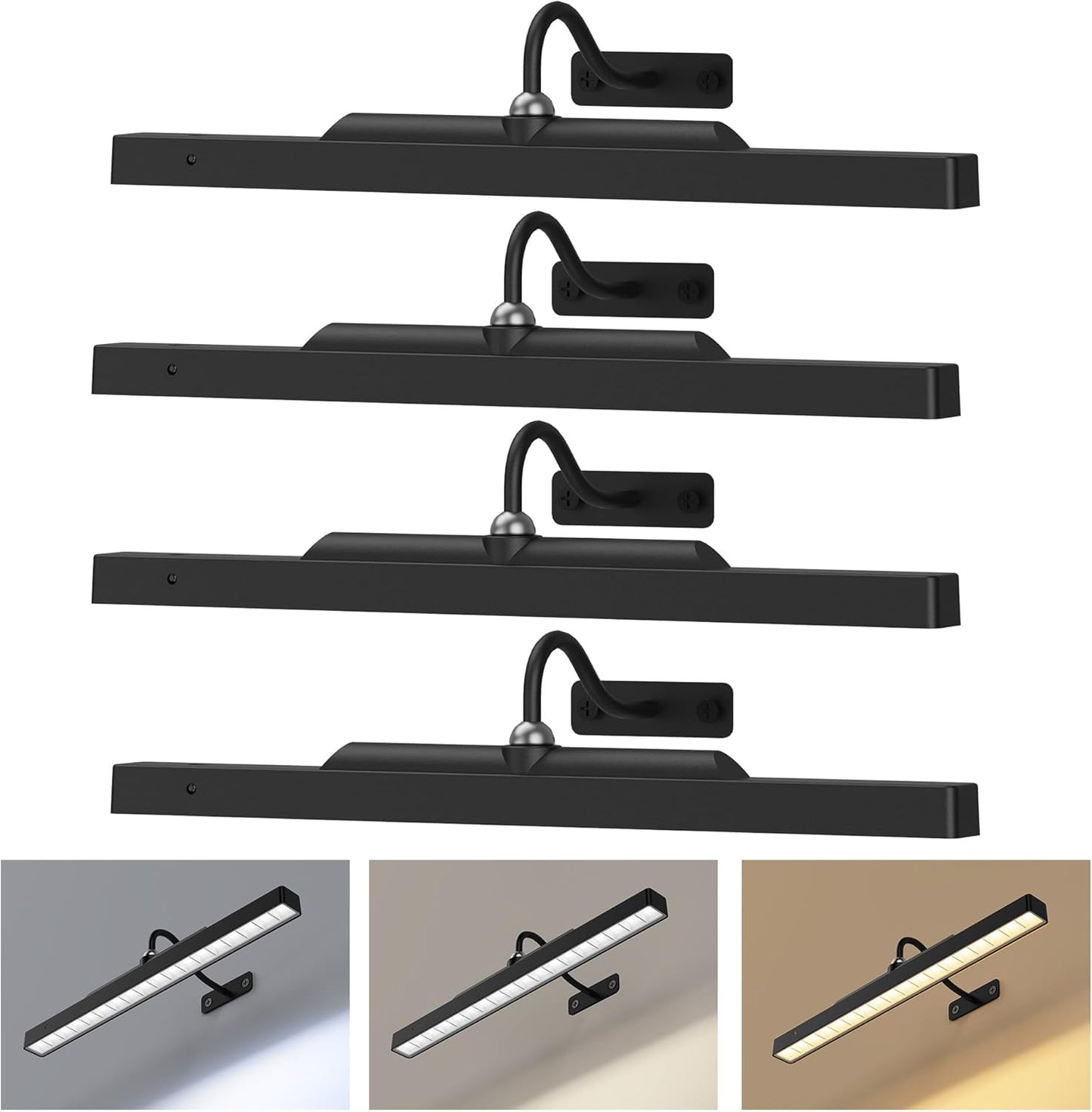 Cordless Picture Lights for Wall Art - Dimmable Battery Operated