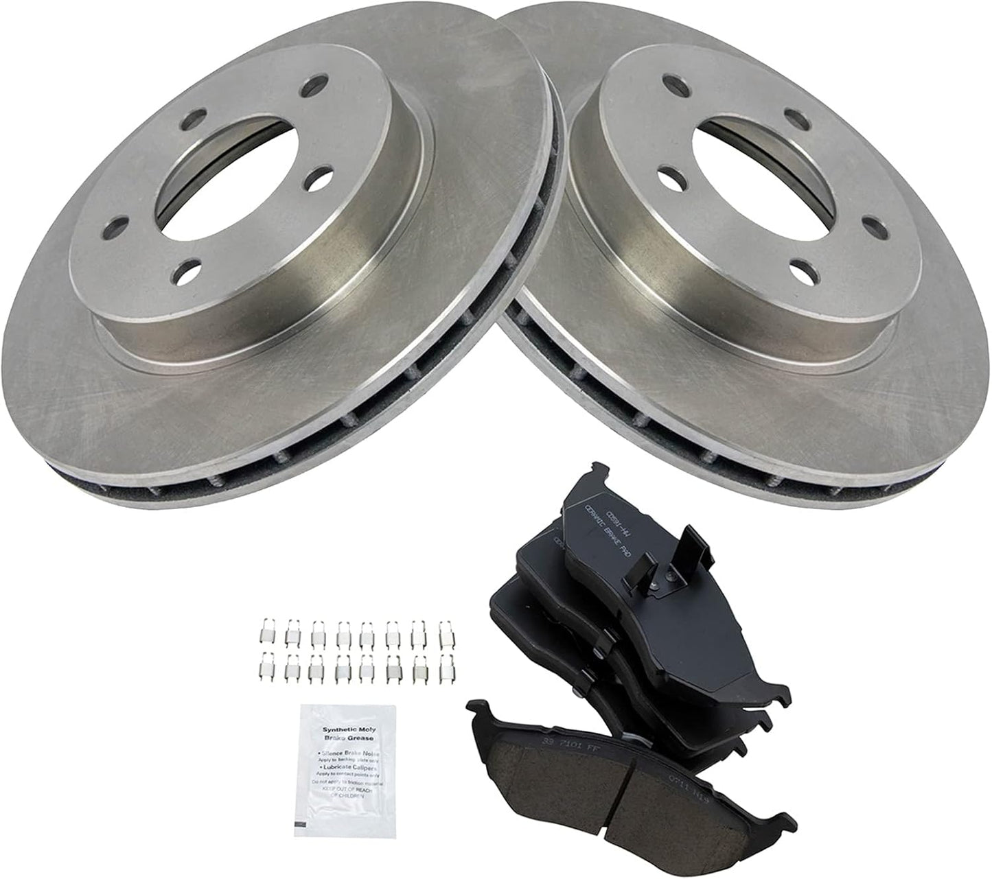 TRQ Front Brake Pad & Rotor Kit for Chrysler and Dodge Vehicles