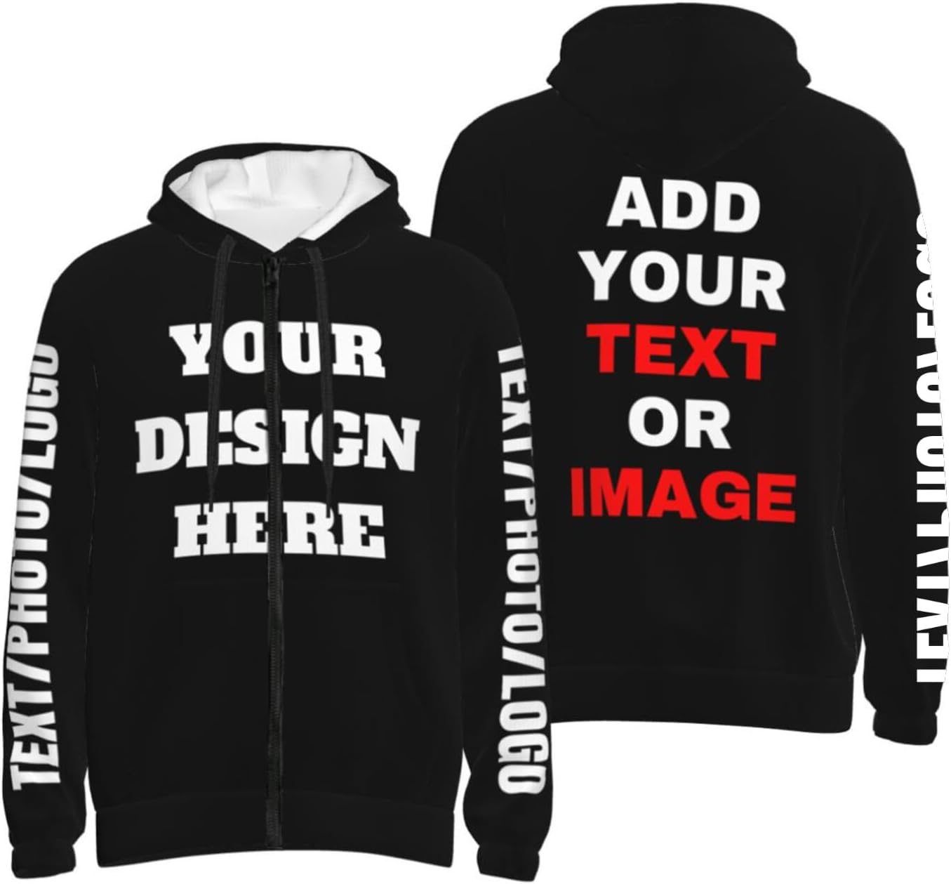 Personalized Zipper Hoodies - Design Your Own!