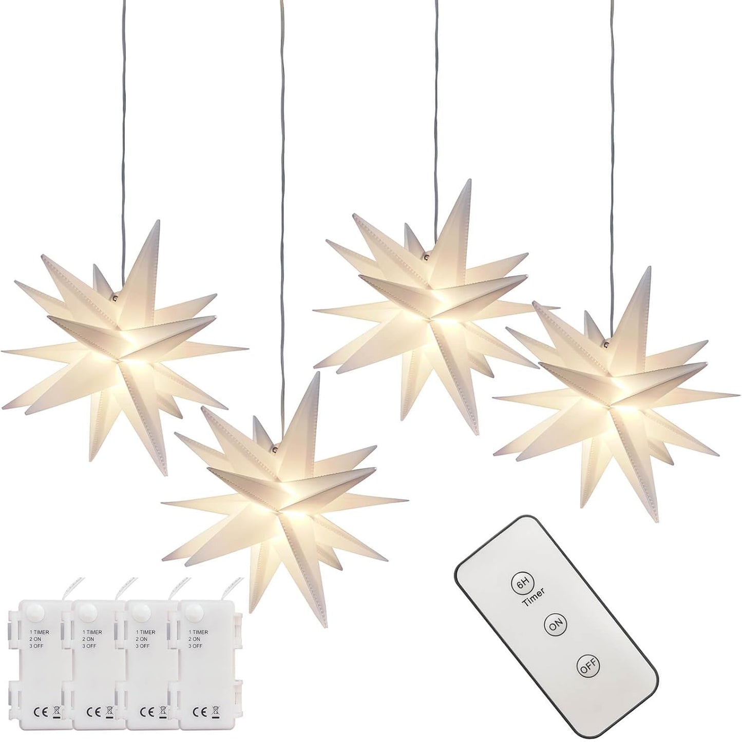 9.4in Moravian Star Outdoor Light with Remote Control for Decor
