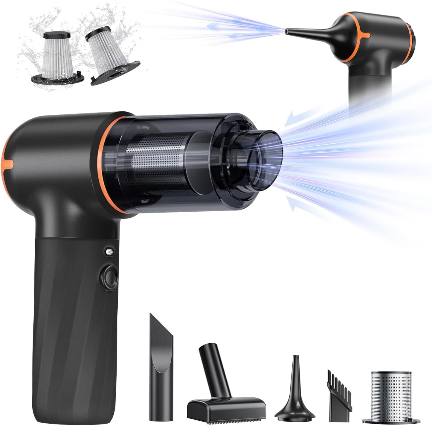 YIJU Mini Car Vacuum - 12000Pa Power with LED Light