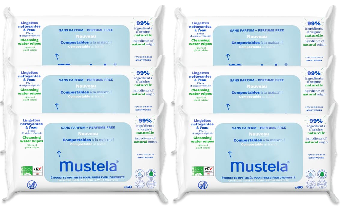 Mustela Baby Home Compostable Cleansing Wipes for All Skin Types